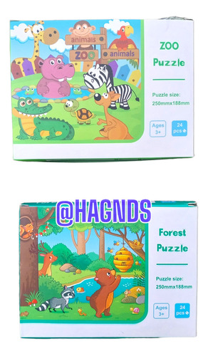 Rompecabeza Puzzle Infantil Animales X2 