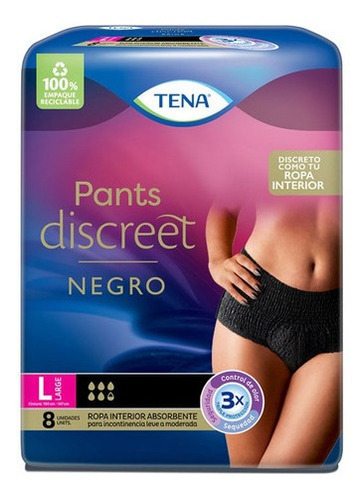 Pants Tena Pants Discreet L Black X 8und