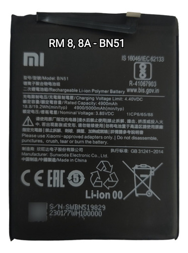 Bateria Xiaomi Redmi 8, 8a -bn51