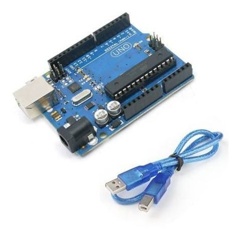 Imagem 2 de 5 de Placa Uno R3 Dip Atmega328 Compatível Com Arduino +cabo +nfe