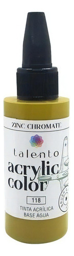 Tinta Acrylic Color Para Modelismo- Diversas Cores - Talento Cor 118 Zinc Chromate