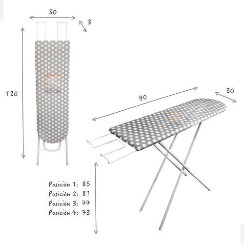Tabla De Planchar Reforzada Plegable Regulable Posta 601
