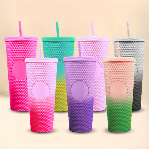 Termo Vaso Con Diseño Degradado 750ml Material Texturizado Verde Claro