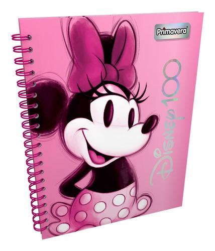 Cuaderno Argollado Pasta Dura Grande Disney 100 Minnie Rosad