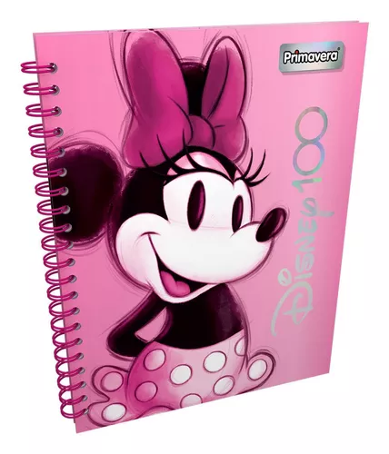 Libreta Sketch Book Minnie in Front Rosado Disney 100 - papelesprimavera