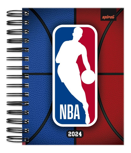 Agenda 2024 Diária Nba Capa Dura 13,6 X 19,cm Cor da capa Azul e Vermelho