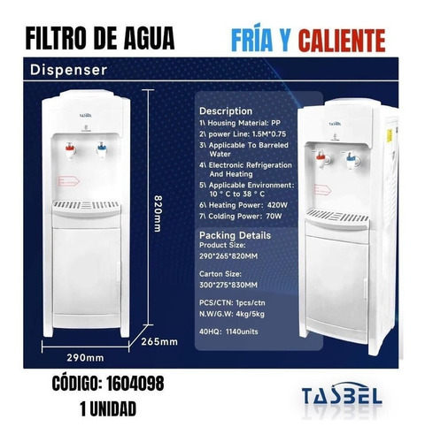 Dispensador Eléctrico De Agua Fría Y Caliente Pedestal