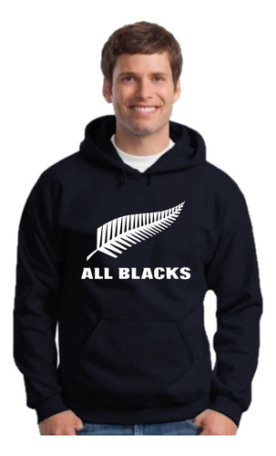 Buzo Rugby - All Blacks - Canguro - Unisex - Hoodie Negro