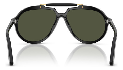 Persol Senna Series PO0202s 95/31-57, color negro, marco negro, varilla y lente verde