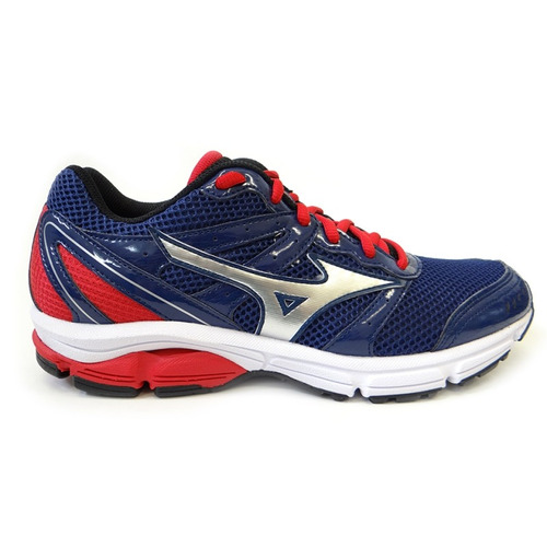 Tenis Wave Impetus 2 Mizuno (13) - Azul/prata/vermelho