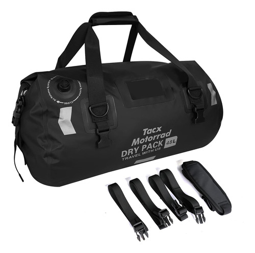 Tacxmotorrad Bolsa Seca 48 L Para Motocicleta Lona Sillin