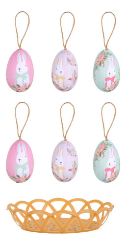 6x Decoraciones De Huevos De Pascua Decoración Estampado De