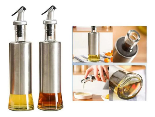 Conjunto 2 Porta Azeite/óleo Vinagre Em Vidro Premium 300ml