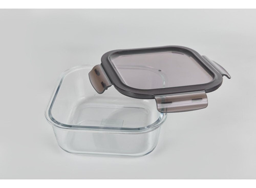 Kit 6 Recipientes Vidrio Pirex Horno Microondas Frezzer Color Gris