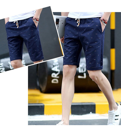 Pantalones Cortos Elásticos Con Bolsillos Para Hombre