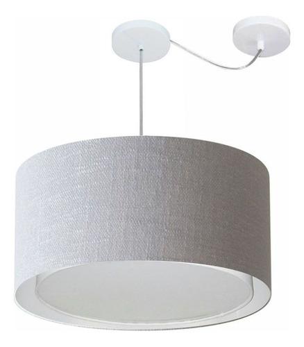 Lustre C/ Desvio De Centro Md-4316 Cupula Tec 55x30cm Cinza 110v/220v