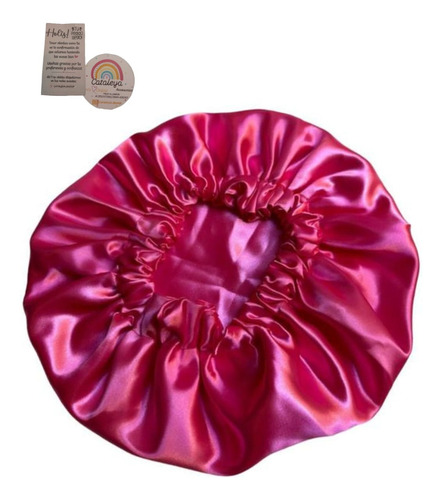 Set Ondas Sin Calor+broche+funda De Almohada+cofia Antifrizz Fucsia