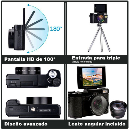 Imagen 4 de 5 de Cámara Digital Dsrl Vak 3500 Lcd 3' 24mp Wifi App Lentes