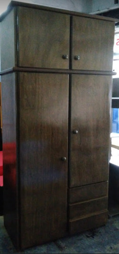 Imagen 1 de 5 de Placard Ropero En Madera Guatambu 4 Puertas Y 3 Cajones
