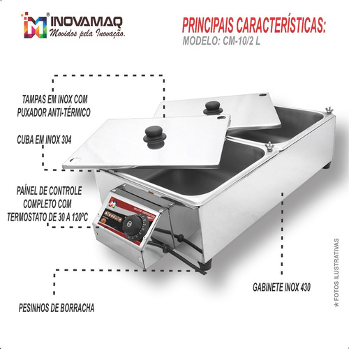 Imagem 4 de 7 de Derretedeira Rechaud Multiuso Cm-10l/2 - 127v - Inovamaq