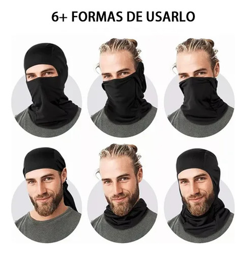 Bandana Pasamontañas Balaclava Táctico Máscara Moto 10 Pack Negro Un Solo Orificio