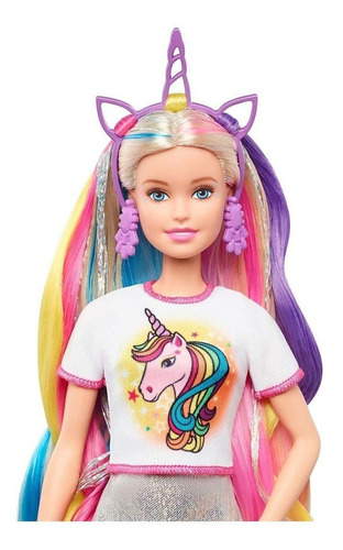 Imagen 4 de 5 de Barbie Fantasy hair Mattel GHN04