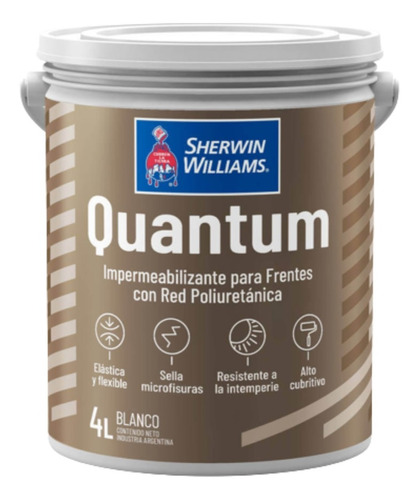 Pintura Latex Impermeable Frentes Blanco Quantum 4 Litros