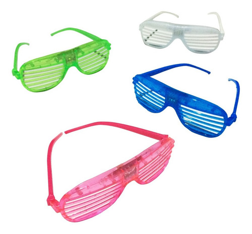 Imagem 1 de 6 de Oculos Led Aviador Kit 6 Unidades