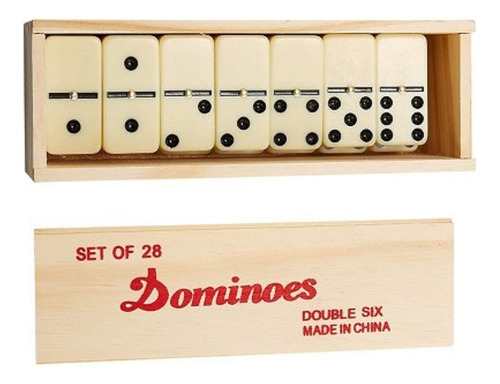 Domino Juego De Mesa Estuche Madera Fichas 5cm