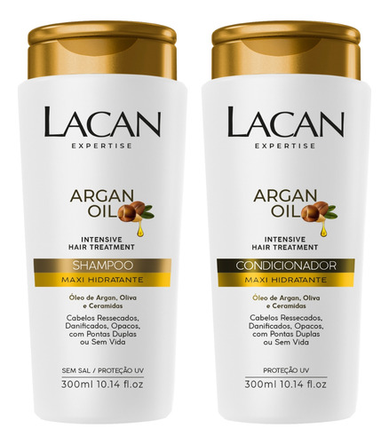 Kit Lacan Argan Oil Shampoo E Condicionador 300ml Hidratação