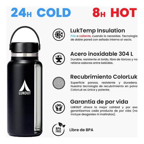 Botella Térmica Ancha 946 Ml Lila