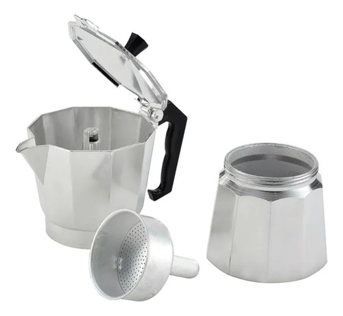 Imagen 8 de 9 de Cafetera Estilo Italiana Aluminio 3 Tazas Café Moka Express