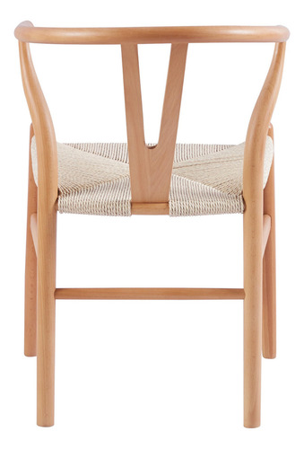 Pack 2 Sillas De Comedor Wishbone De Madera Estructura De La Silla Natural Asiento Natural Diseño De La Tela Tejido