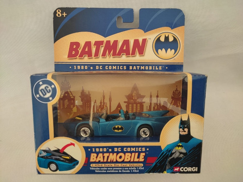 Imagen 2 de 3 de Batimovil Batman Dc Comics 1980´s Corgi Escala 1:43 Azul