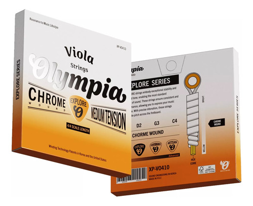 Set Cuerdas Para Viola Olympia Xp-vo410 Medium 4/4