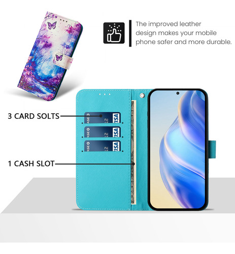 Funda De Piel A Prueba De Golpes Para Teléfono Inteligente Huawei P, Ranura Tipo Cartera, Tarjeta Ch059s