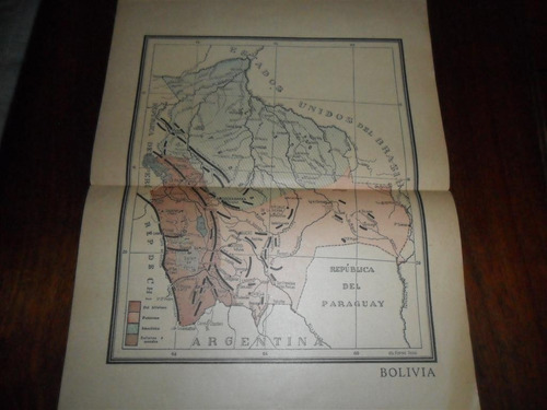 Antiguo Mapa Plano Bolivia Boliviano Dibujo Floreal Rossi