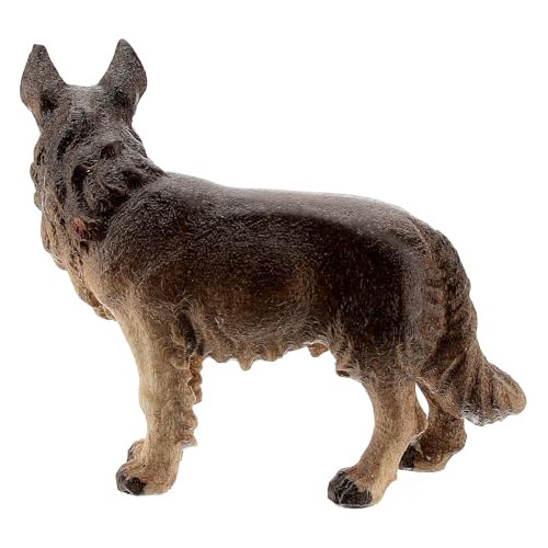 Perro Pastor De Madera Pintada, Belén Kostner 9,5 Cm