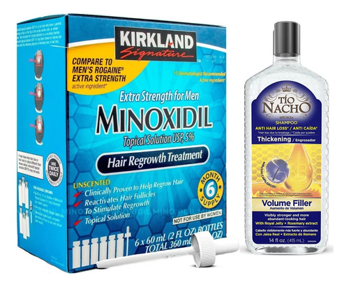 Six Pack Minoxidil + Champu Anticaida Engrosador Cabello