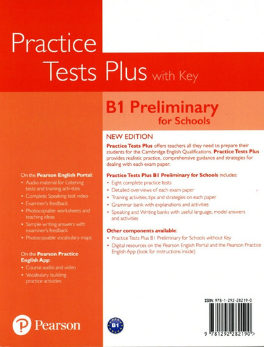 B1 Preliminary For Schools Practice Tests Plus With Key (202
