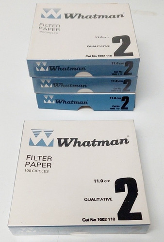 Papel Filtro Whatman Circular Grado 2  Diam. 11cm Paq.100