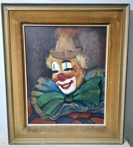 Cuadro De Bertolini  Payaso  Firmado Óleo 50x40 L262