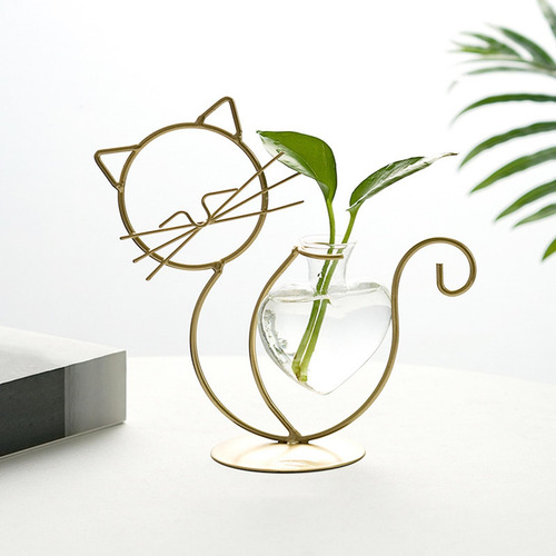 Florero Lindo Del Arte De Del Gato De Sentado En Oro