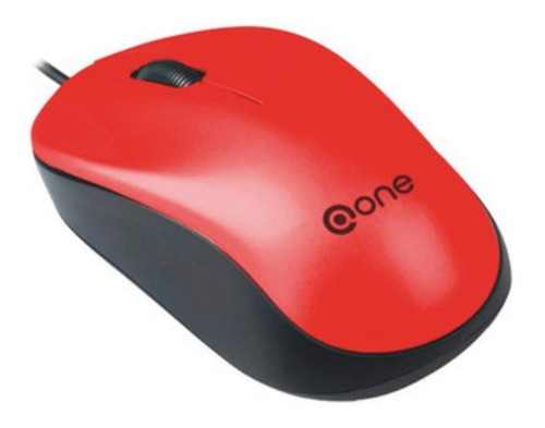 Mouse Óptico Alámbrico Usb One® 800 Dpi, Classic, 1.10mts Color Rojo