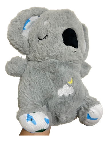 Peluche De Apego Luz Sonido Respira Con Movimient Para Bebés Gris