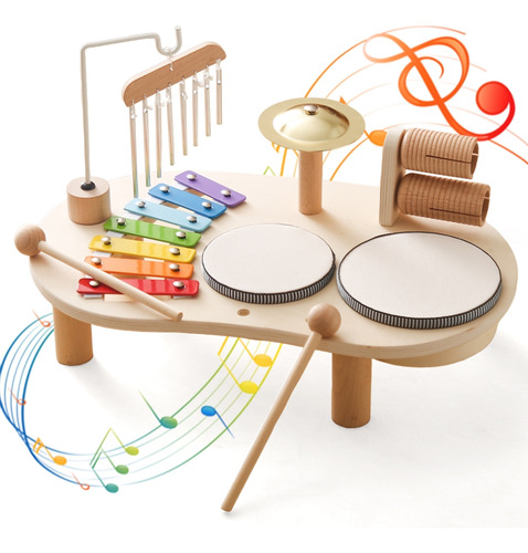 Juguetes De Instrumentos Musicales De Madera Para Bebés,