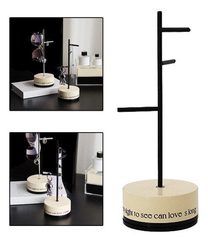 Soporte Giratorio De Mesa Para Joyería, Organizador Negro