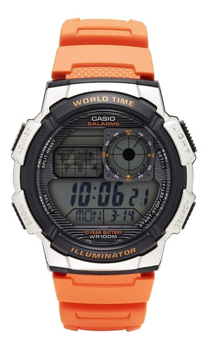 Reloj Casio Para Caballero Ae-1000w-4b Color Naranja