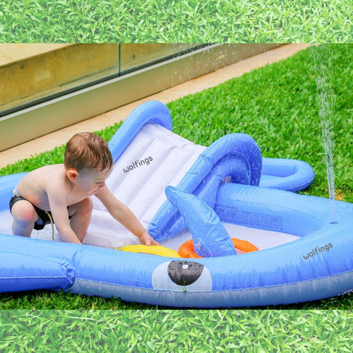 Pileta Inflable Infantil Con Tobogan Juego Bebe Niños Verano
