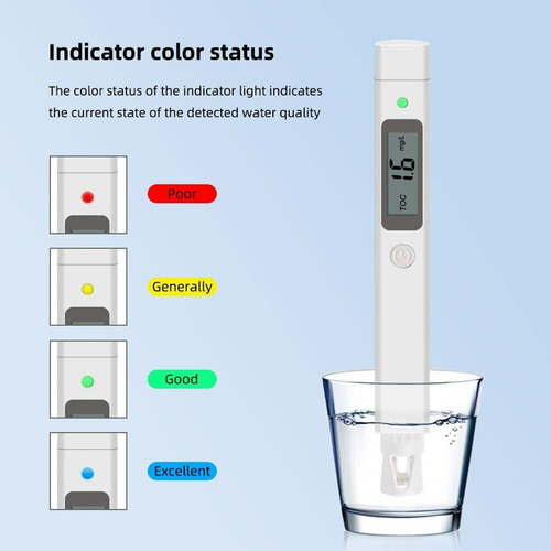 Medidor Tester Digital Calidad Agua | Toc Cod Tds Temp